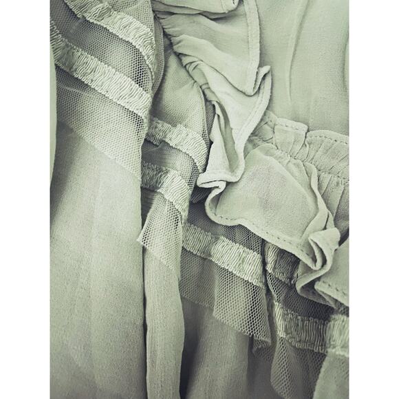 $128 NWT By Anthropologie Sheer Ruffle Ribbon Blouse size Small - Picture 7 of 7